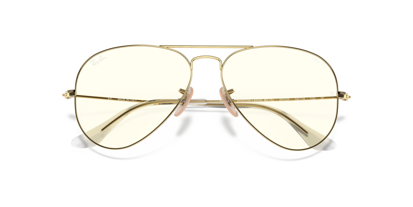 Ray-Ban RB3025 Aviator Clear Evolve Sunglasses - Metal Frame