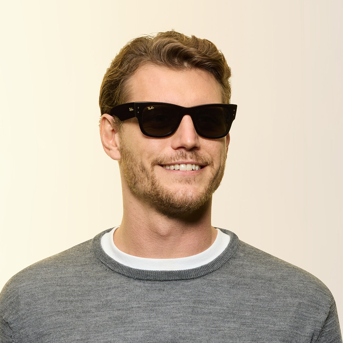 Ray-Ban RB0840S Mega Wayfarer Blacked Out Collection Sunglasses - Square Injected Frame