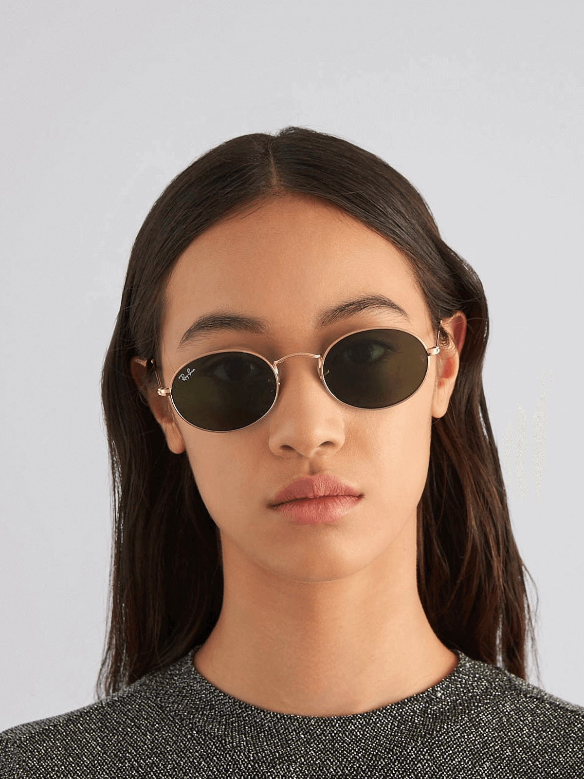 Ray-Ban RB3547N Oval Flat Lens Sunglasses - Metal Frame