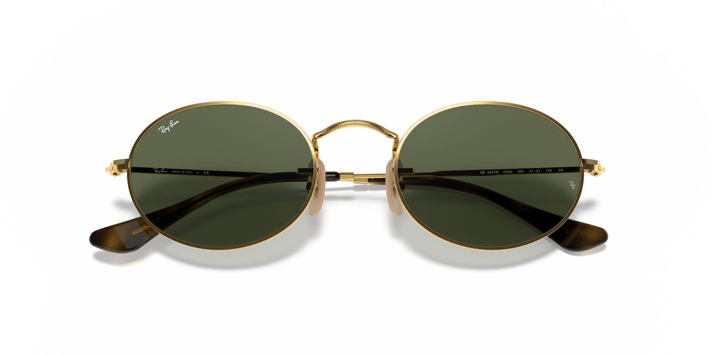 Ray-Ban RB3547N Oval Flat Lens Sunglasses - Metal Frame