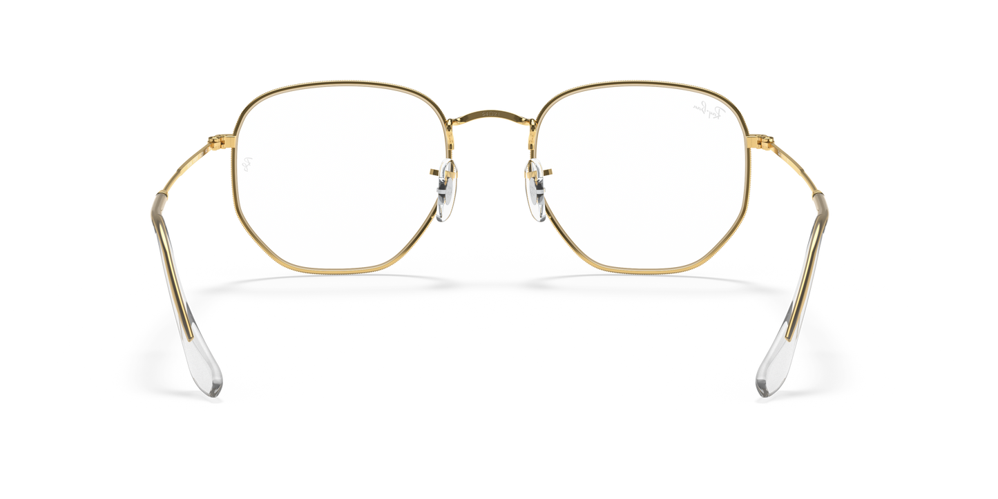 Ray-Ban RB3548 Hexagonal Blue-Violet Light Clear Sunglasses - Geometric Metal Frame