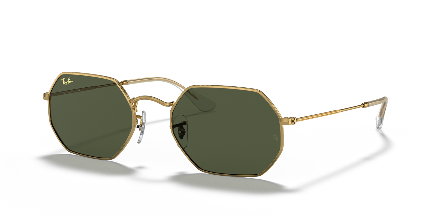 Ray-Ban RB3556 Octagonal Legend Gold Sunglasses - Geometric Metal Frame