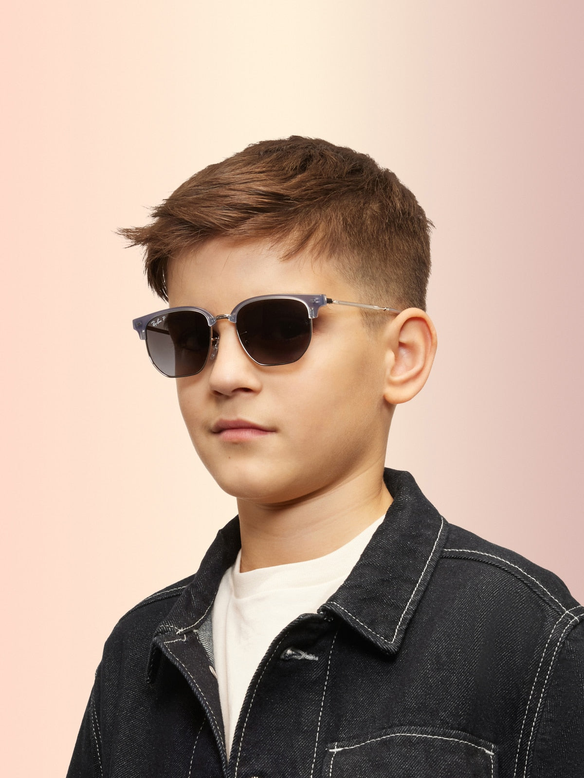 Ray-Ban RB9116S New Clubmaster Kids Sunglasses - Geometric Injected Frame